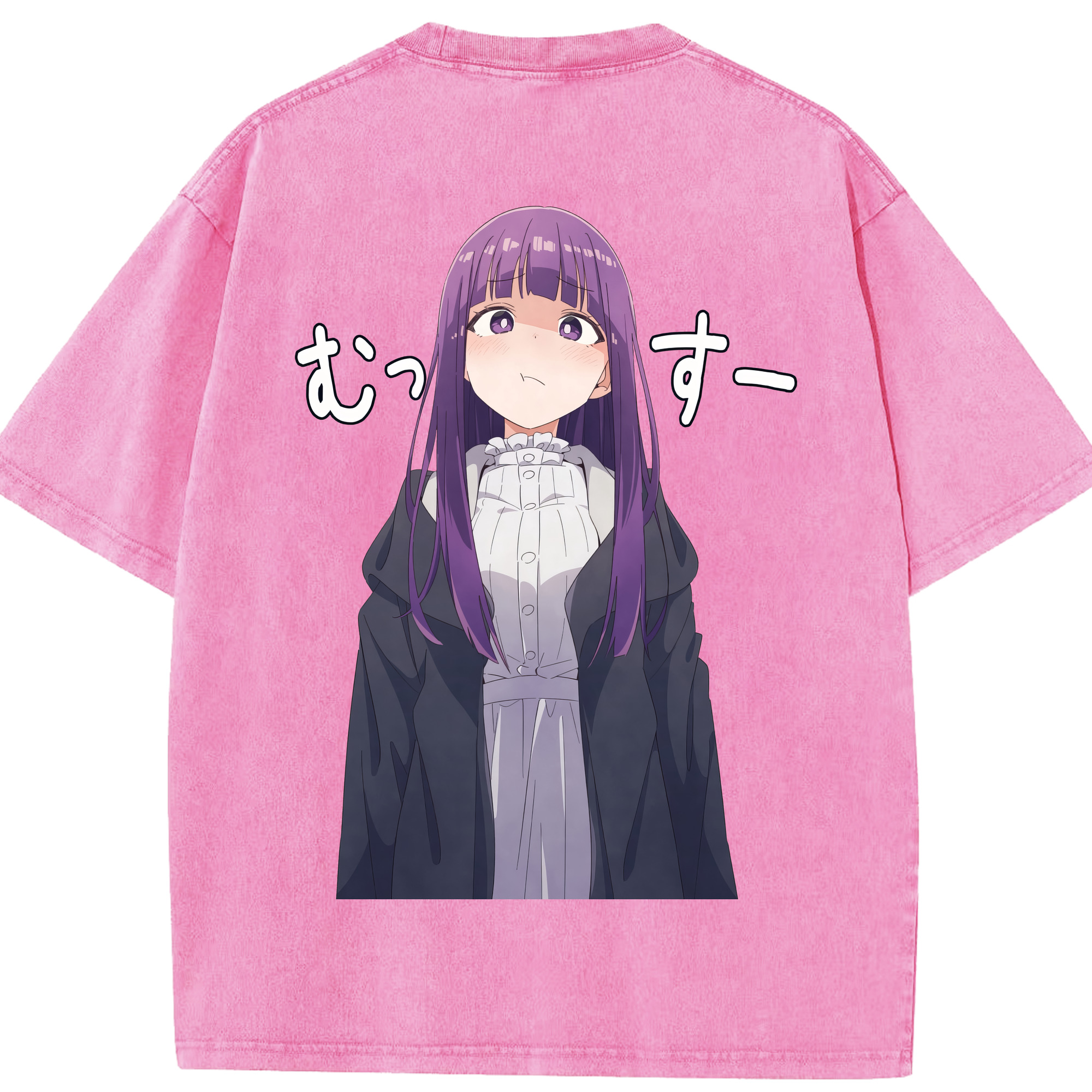 （画像用） 葬送のフリーレン Frieren 綿100% ヴィンテージ風 半袖Tシャツ（背面プリント）